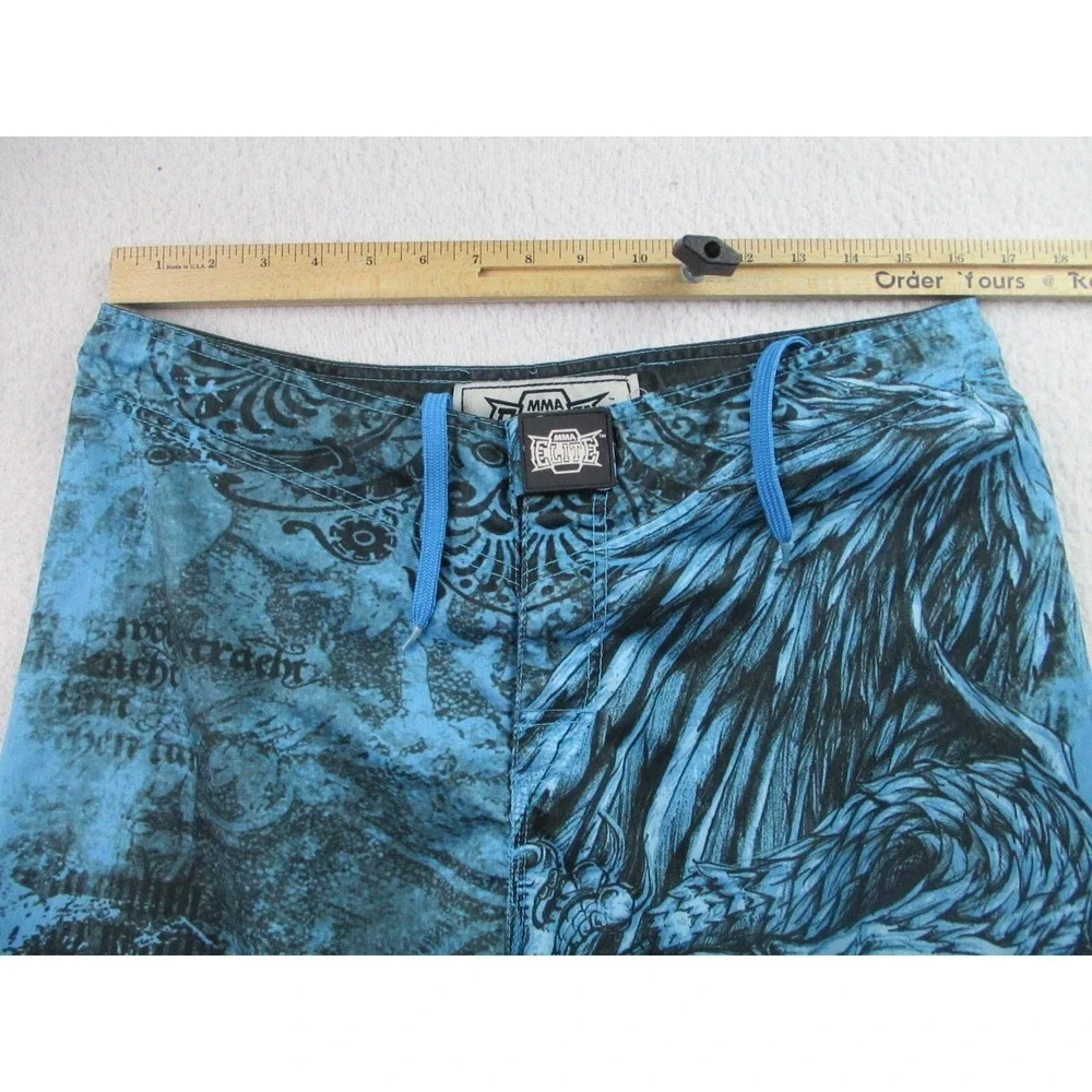 MMA Elite Eagle‎ Board Shorts Mens Medium Blue Swim Trunks Beach Surfing M